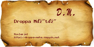 Droppa Máté névjegykártya