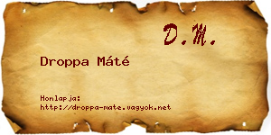 Droppa Máté névjegykártya